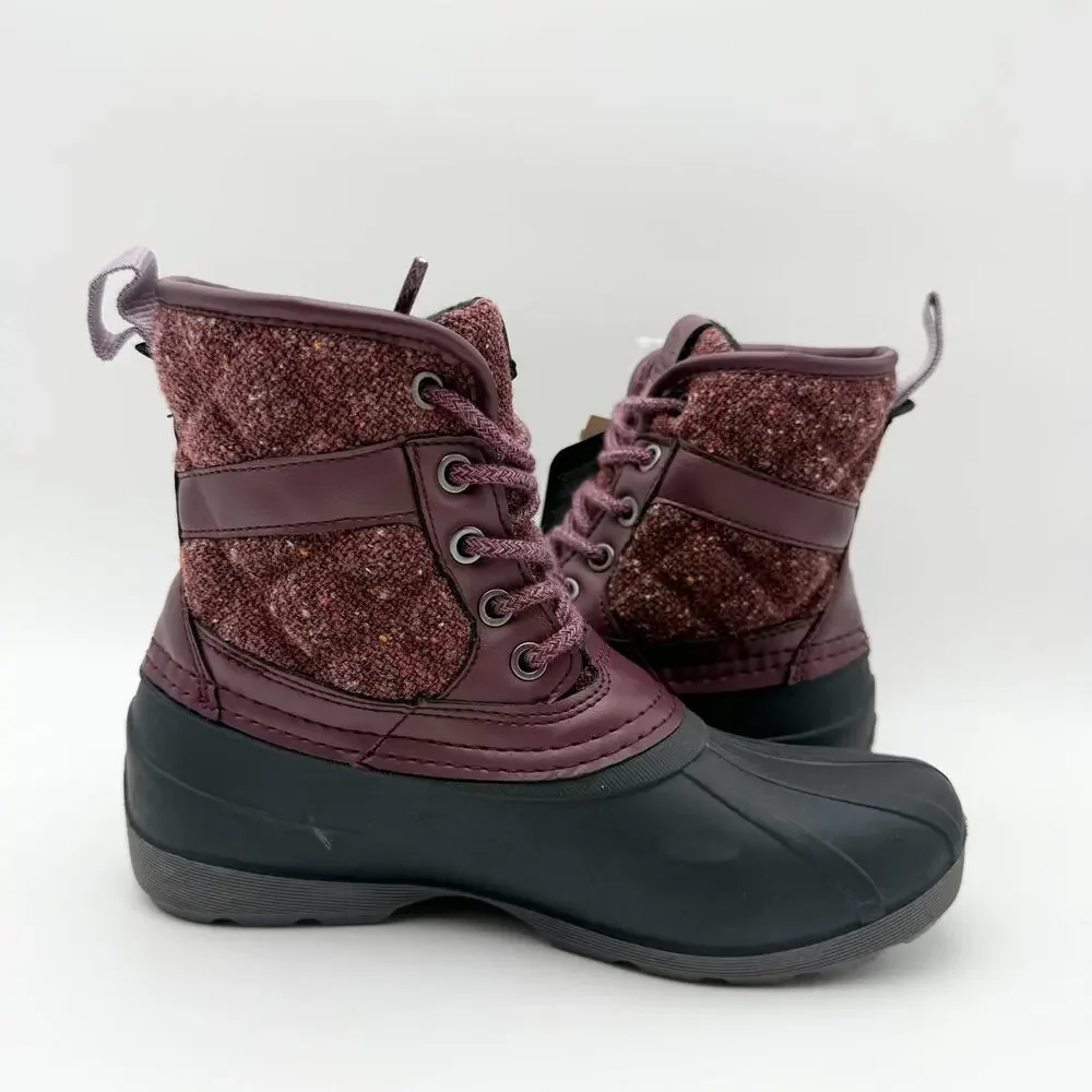 Kamik Kids Sierra Mid Winter Boots US 2 EU 33.5 Burgundy Red Black NIB